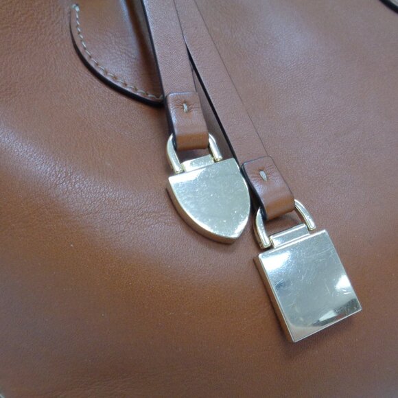 ASPINAL of LONDON 11.5" midi Tote Bag Smooth Tan Leather - Picture 11 of 12